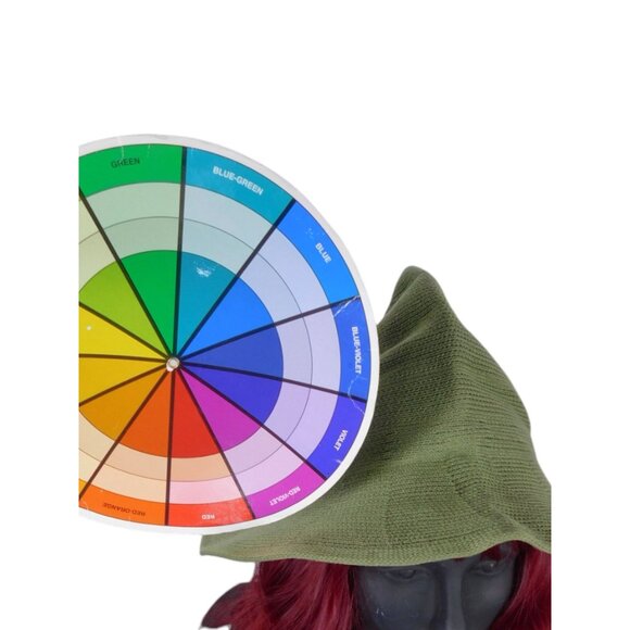 Green Woven Wool Blend Witch Hat - Adult Ritual & Everyday Wear - New - Picture 8 of 8